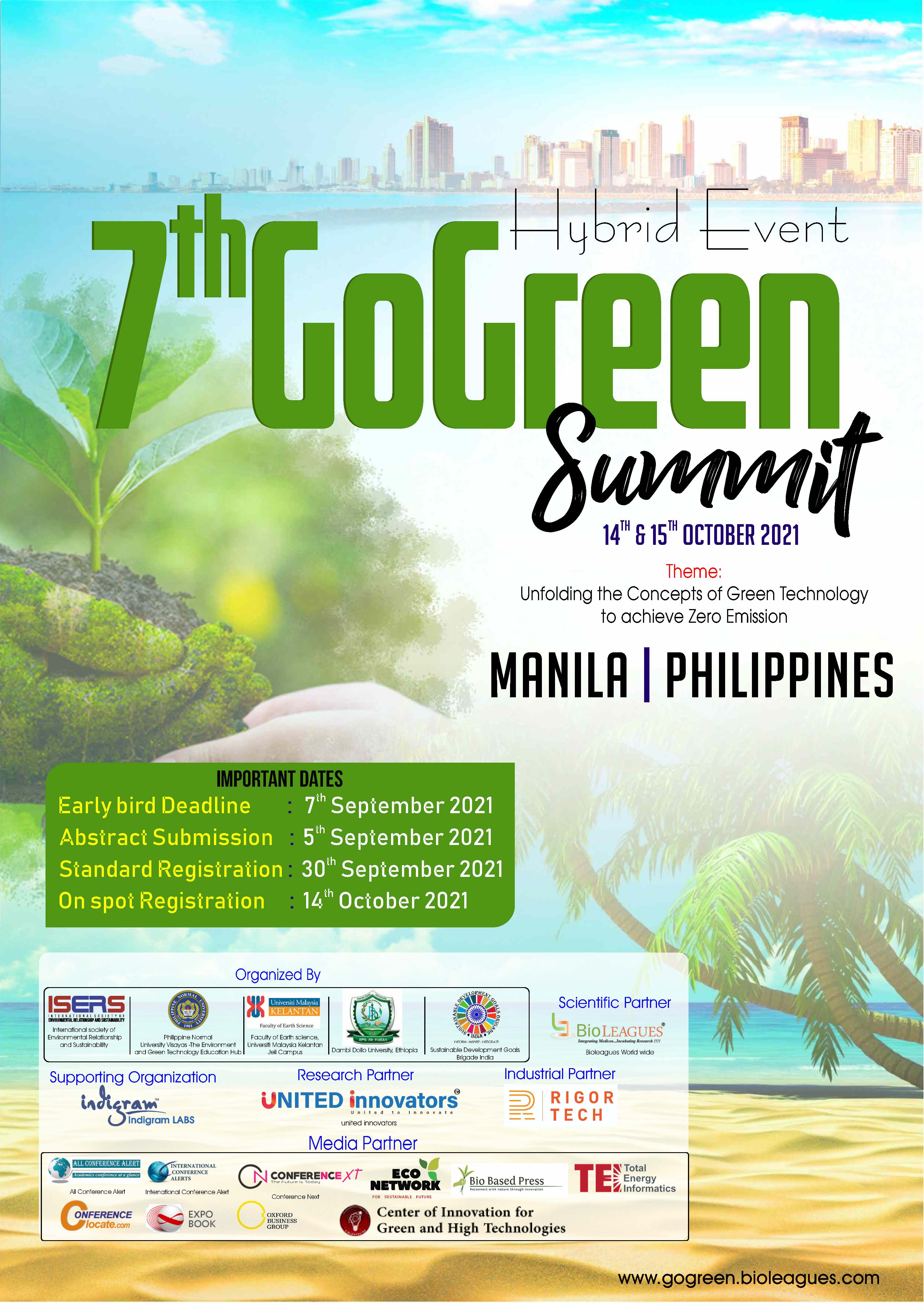 7th Go Green Summit: Unfolding the Concepts of Green Technology to achieve Zero Emission (Manila | Philippines)